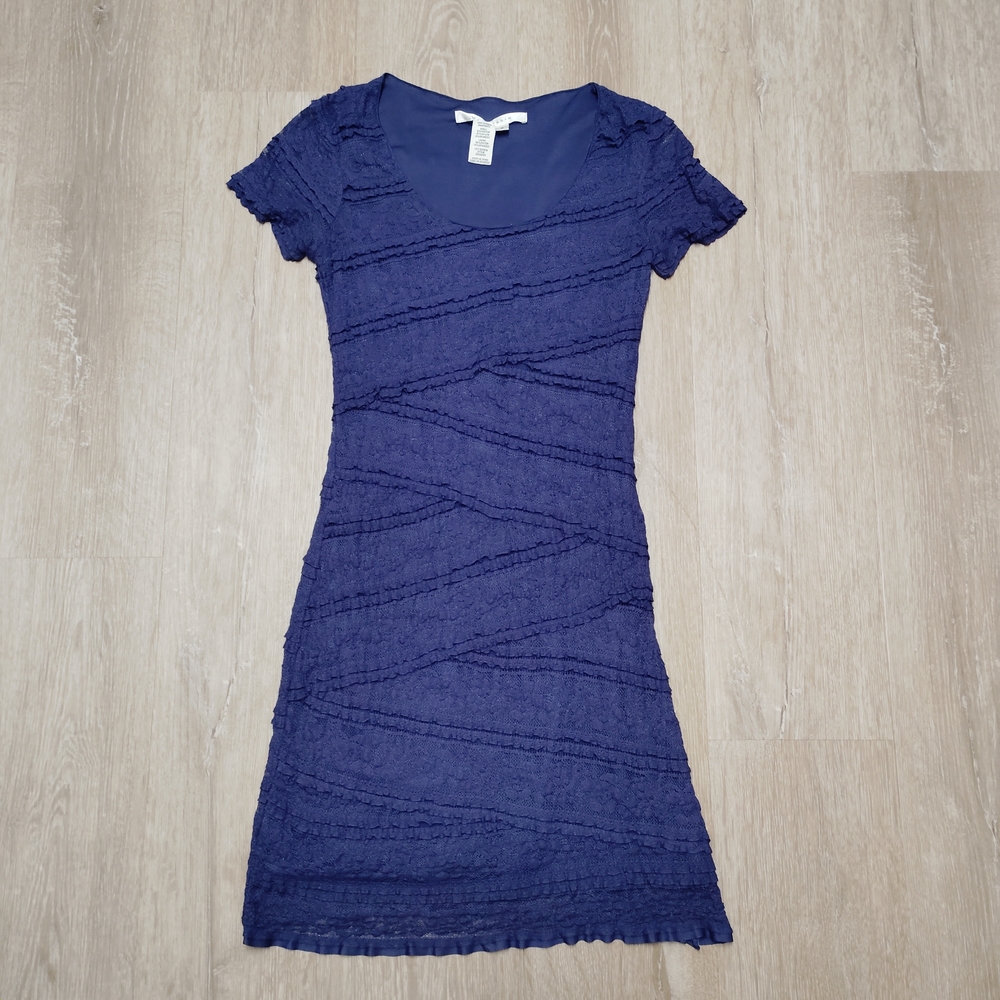 Max Studio Navy Textured Mini Dress